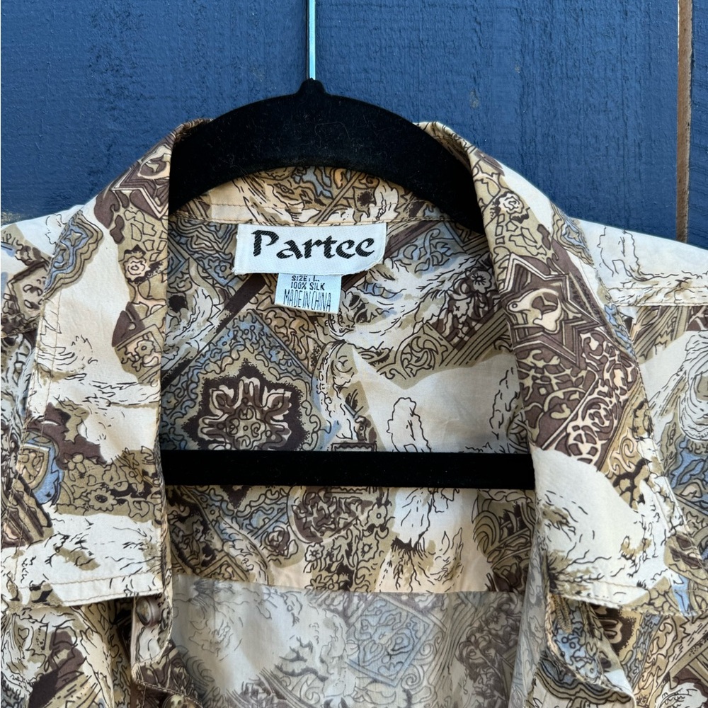 Partee size Large Vintage men’s silk button down
